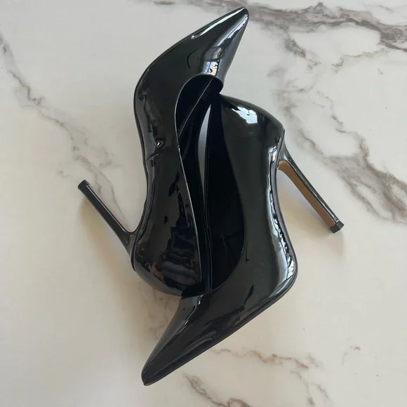 Express Black Glossy Heels - Picture 3 of 4